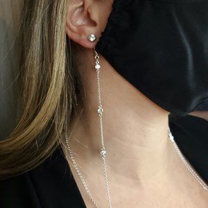 Sterling Silver Mask Chain w/ CZ Bezel